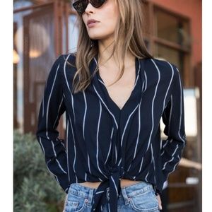 Rails Ava Tie Front Striped Top